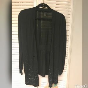 Black sweater with black beading detail